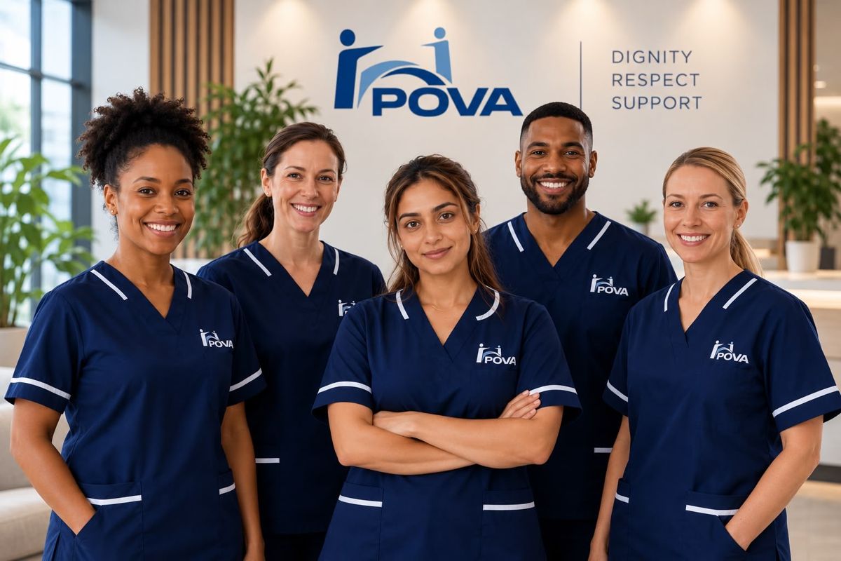 Five members of the POVA Care team in uniform