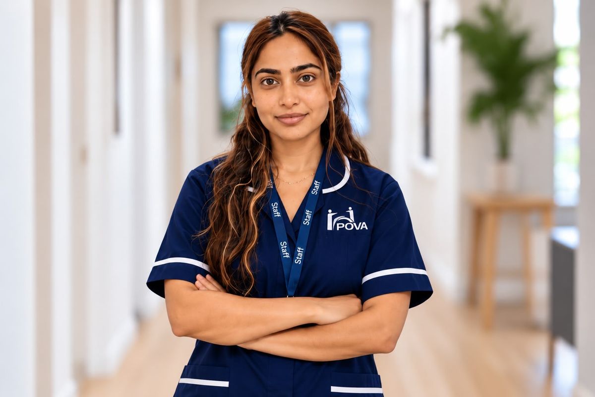 A POVA Care carer in uniform
